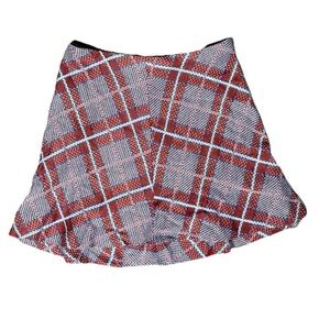 Rare & Gorgeous Vintage Knit Mini Skirt 60s / 70s Glen Plaid Short Union Made